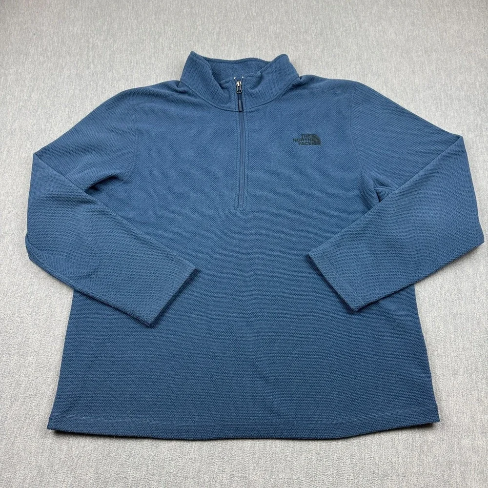 The North Face Jacket Men XL Blue Cap Rock Textured 1/2 Zip Pullover Fleece